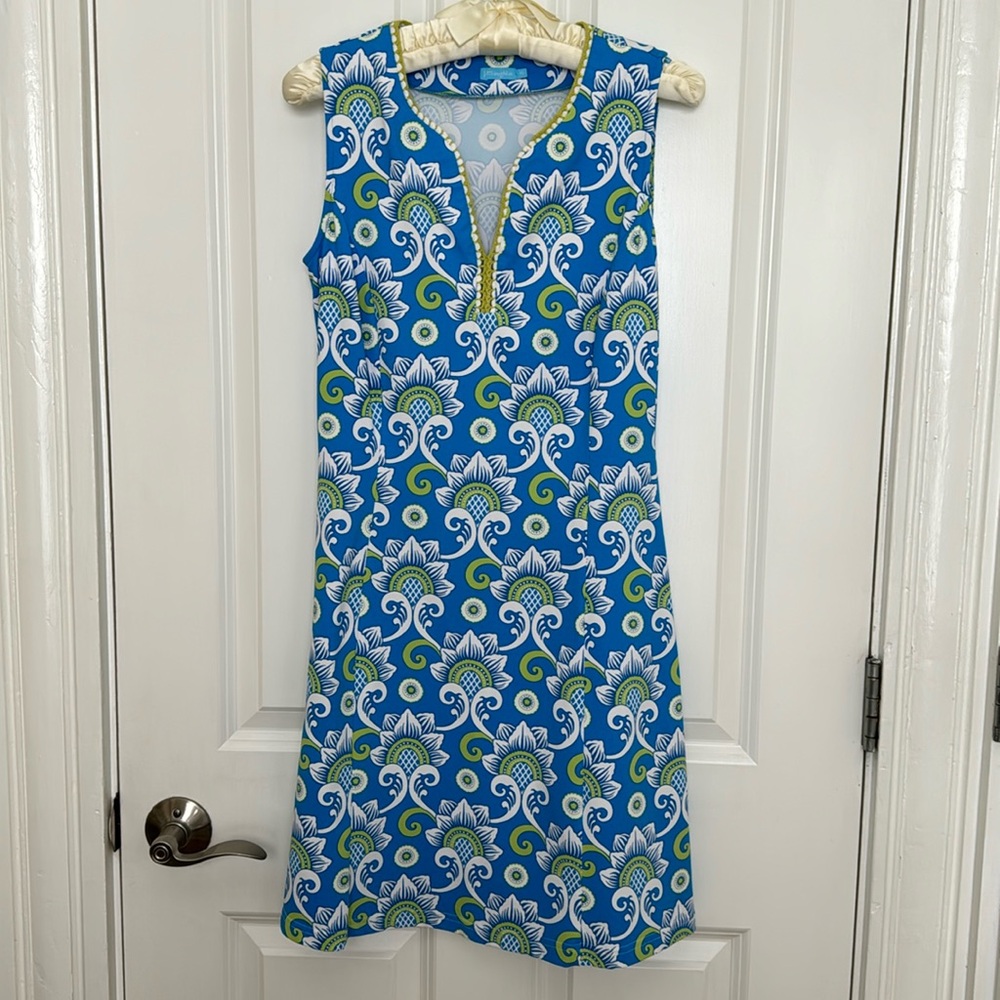J. McLaughlin Catalina Cloth Dress, Blue & Green, XS